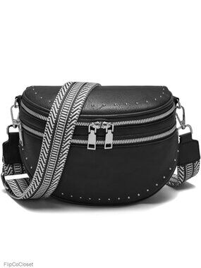 Vegan Leather Crossbody Bum Bag Fanny Pack Women Adjustable Strap